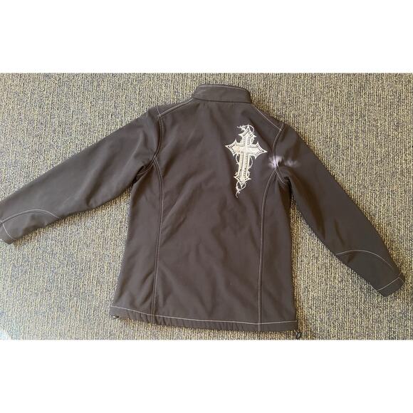 Cowgirl Hardware Women's M Embellished Cross Western Ranch Zip Up Jacket - Picture 4 of 5